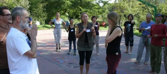 Role play during a permaculture course